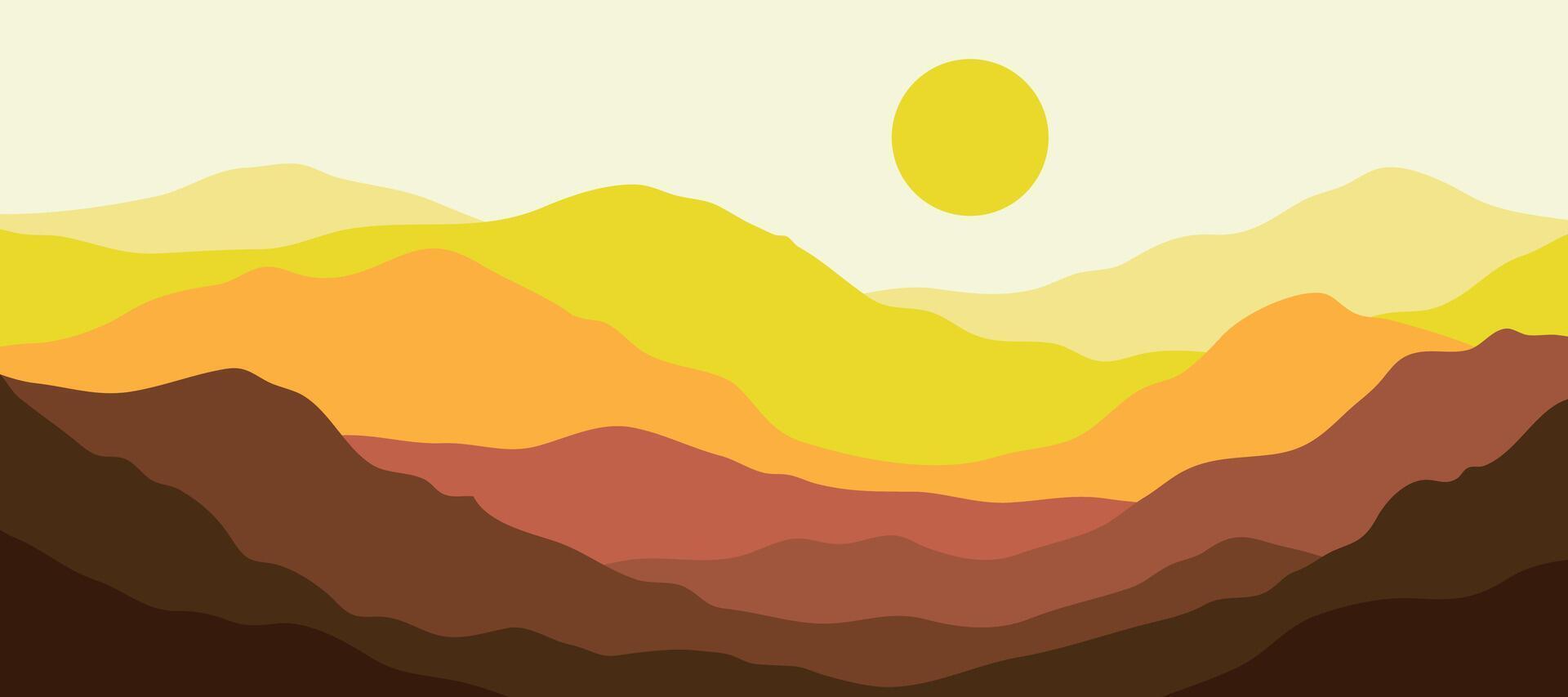 Mountain colors, translucent waves, sunset, abstract glass shapes, modern background. mountain illustration vector