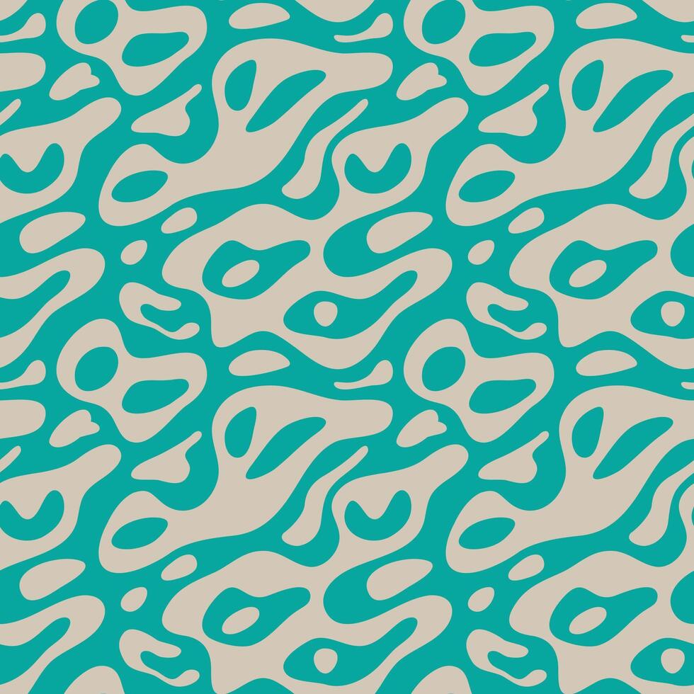 Abstract wavy shape seamless pattern illustration. Modern minimalist art print background psychedelic curved shapes on colorful pastel background. Fluid texture design fabric vector