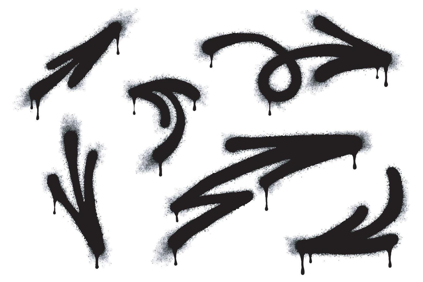 Graffiti Spray Paint arrow, arrow icon sprayed isolated on white background. Graffiti arrow symbol sprayed in black on white. Arrow illustration. vector