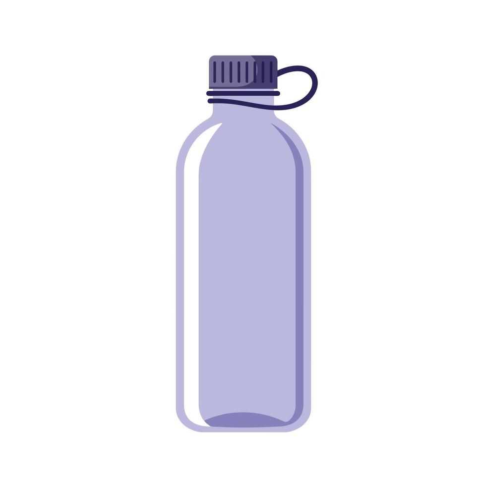 Reusable water bottle with dark blue cap and translucent body for outdoor hydration and eco-friendly use vector