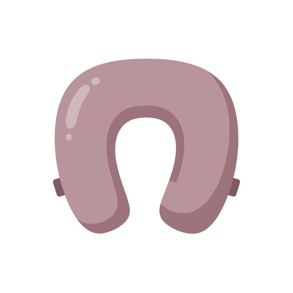Travel neck pillow illustration for comfortable long journeys and relaxation support in soft muted pink tones travel accessories vector