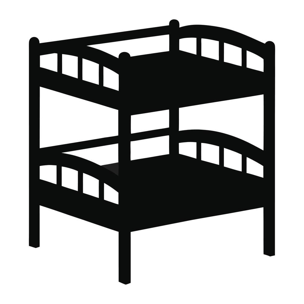 a black and white illustration of a bunk bed vector