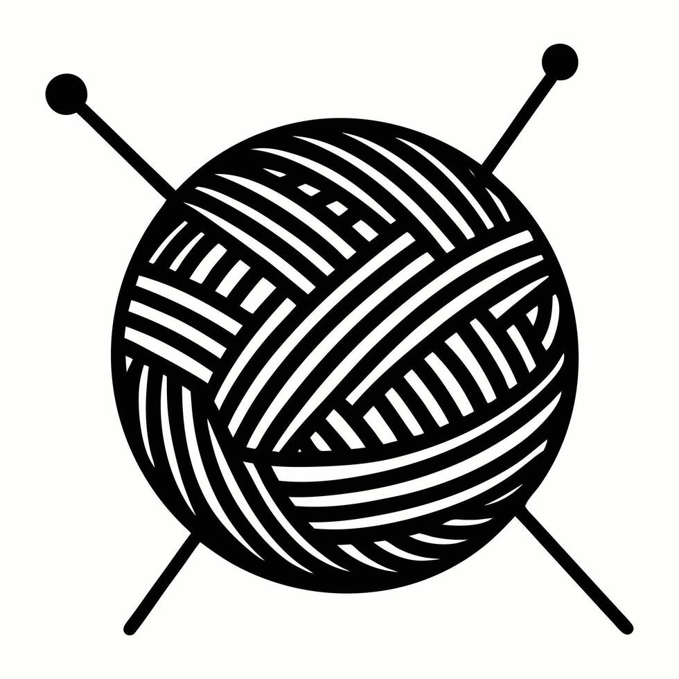 a ball of yarn with two pins on it vector