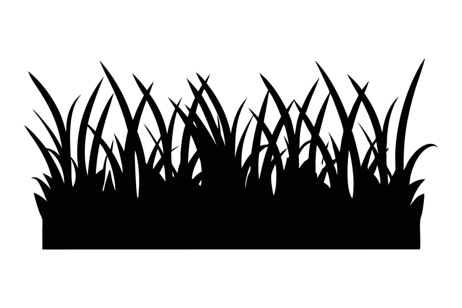 a black and white silhouette of grass. vector