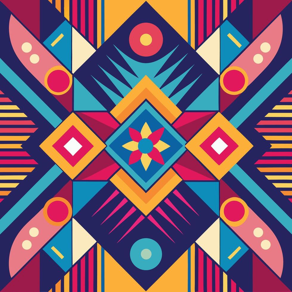 colorful geometric pattern with geometric shapes vector
