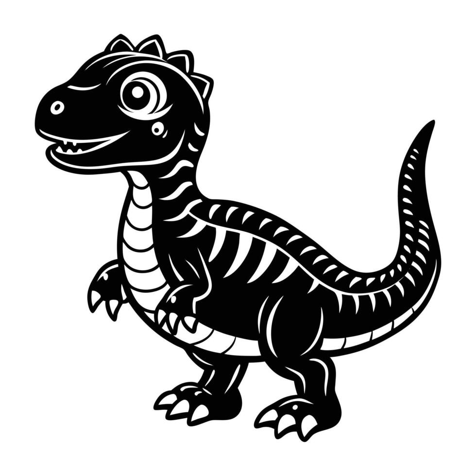 a cartoon dinosaur with a long neck and long tail vector