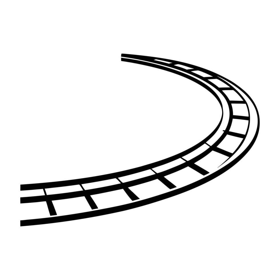 a black and white illustration of a train track vector