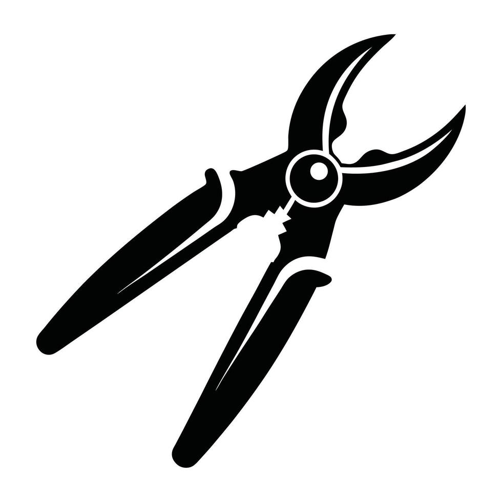 a black and white illustration of a pair of pliers vector