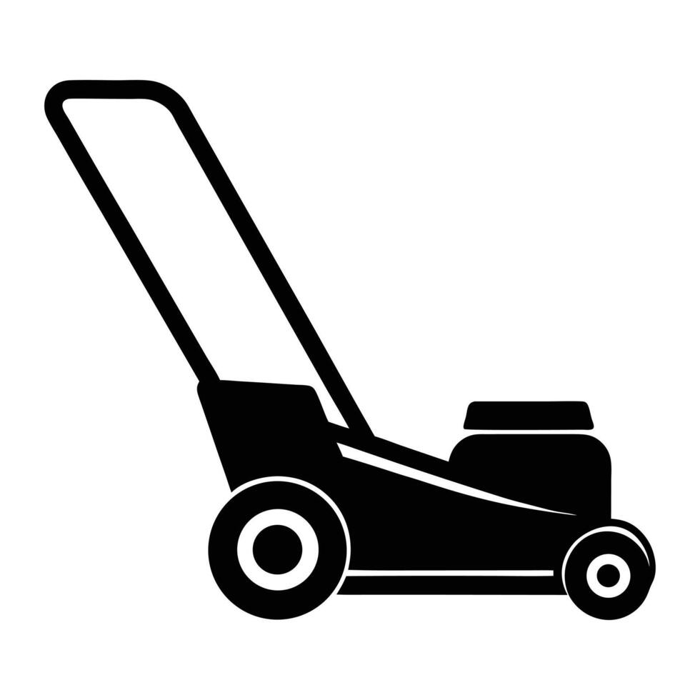 a black and white illustration of a lawn mower vector