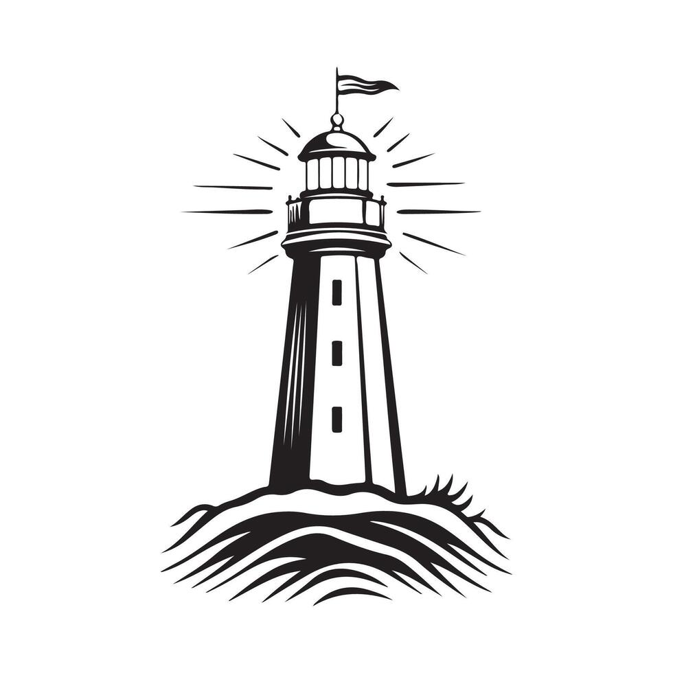 Lighthouse Logo Images. Lighthouse logo design template isolated Image isolated on white background vector