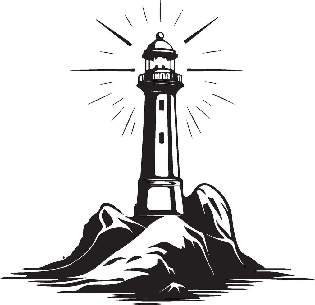 Silhouette Lighthouse Logo Images. Lighthouse logo design template isolated Image isolated on white background vector