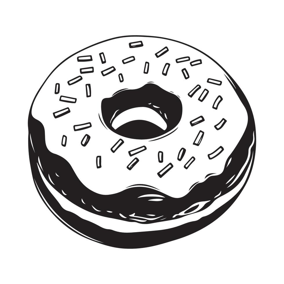Sweet donut design image. Black and white Sweet donut design image vector