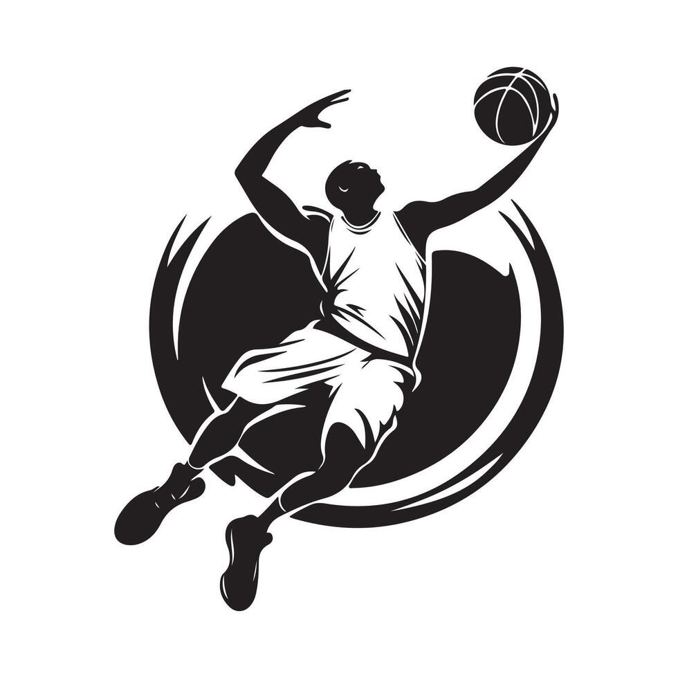 Basketball Player Makes Slam Dunk Image isolated on white background vector