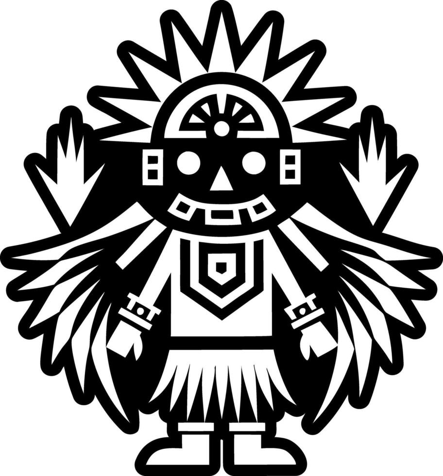 A solid style icon of kachina tattoo vector