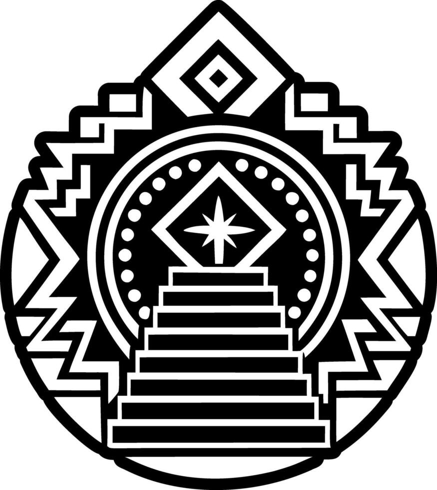A filled style icon of hopi stairs symbol vector