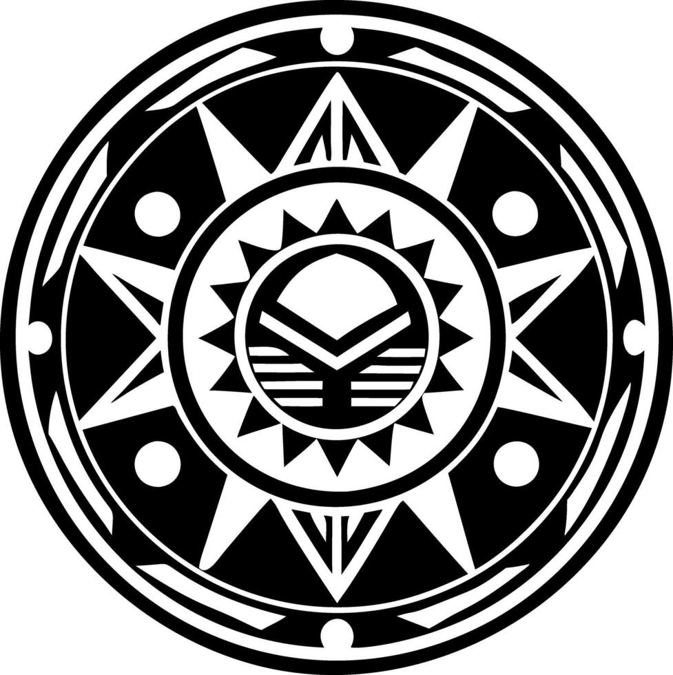 A tribal design in black and white vector