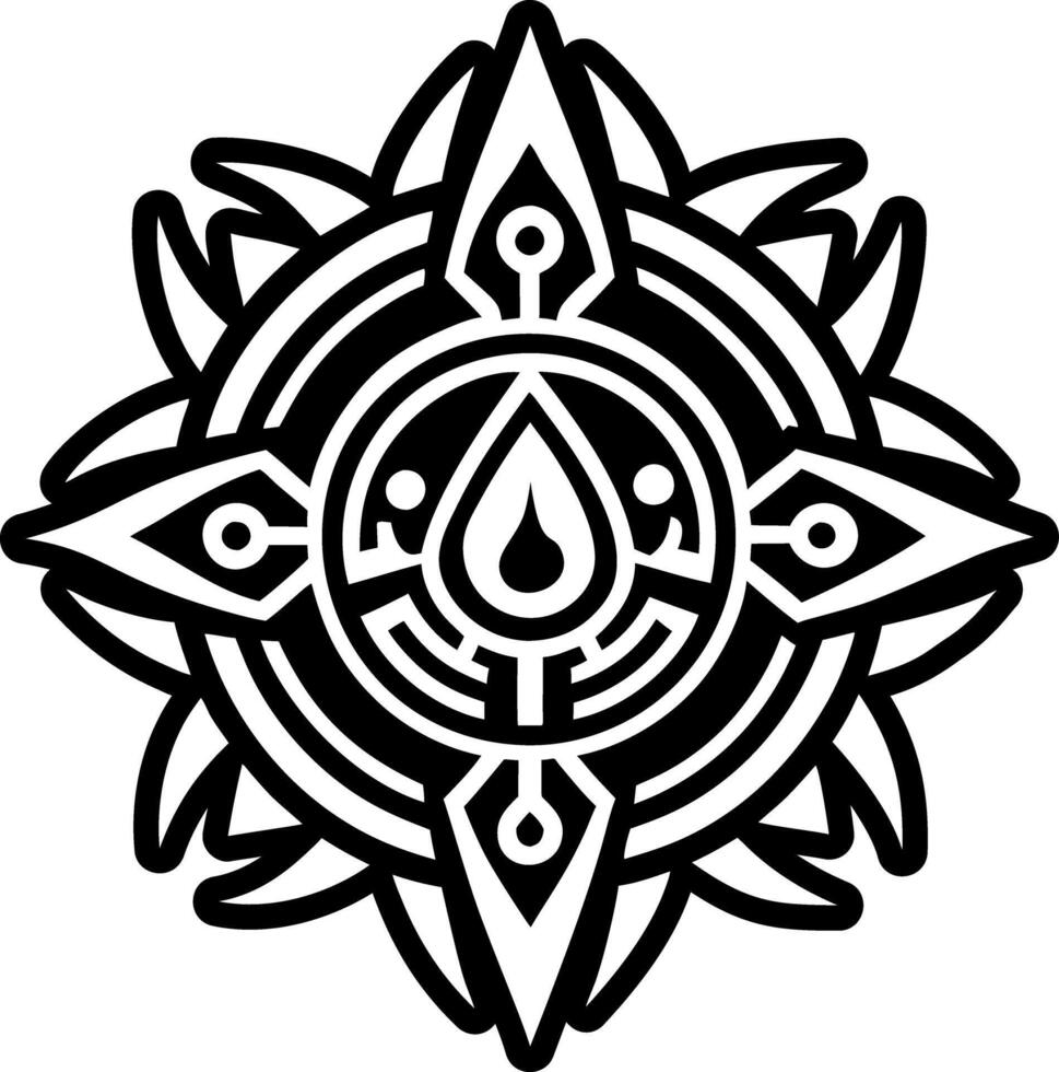 A tribal design with a sun in the center vector