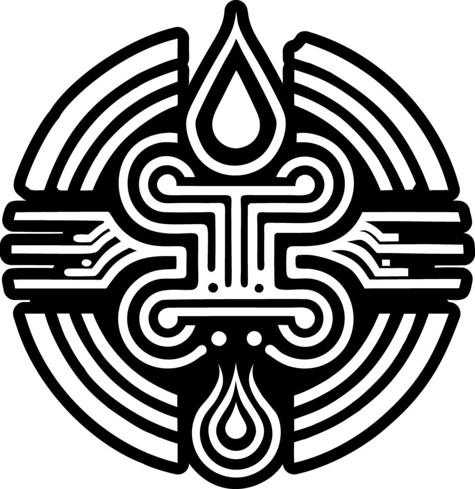 A glyph style icon of running water symbol vector