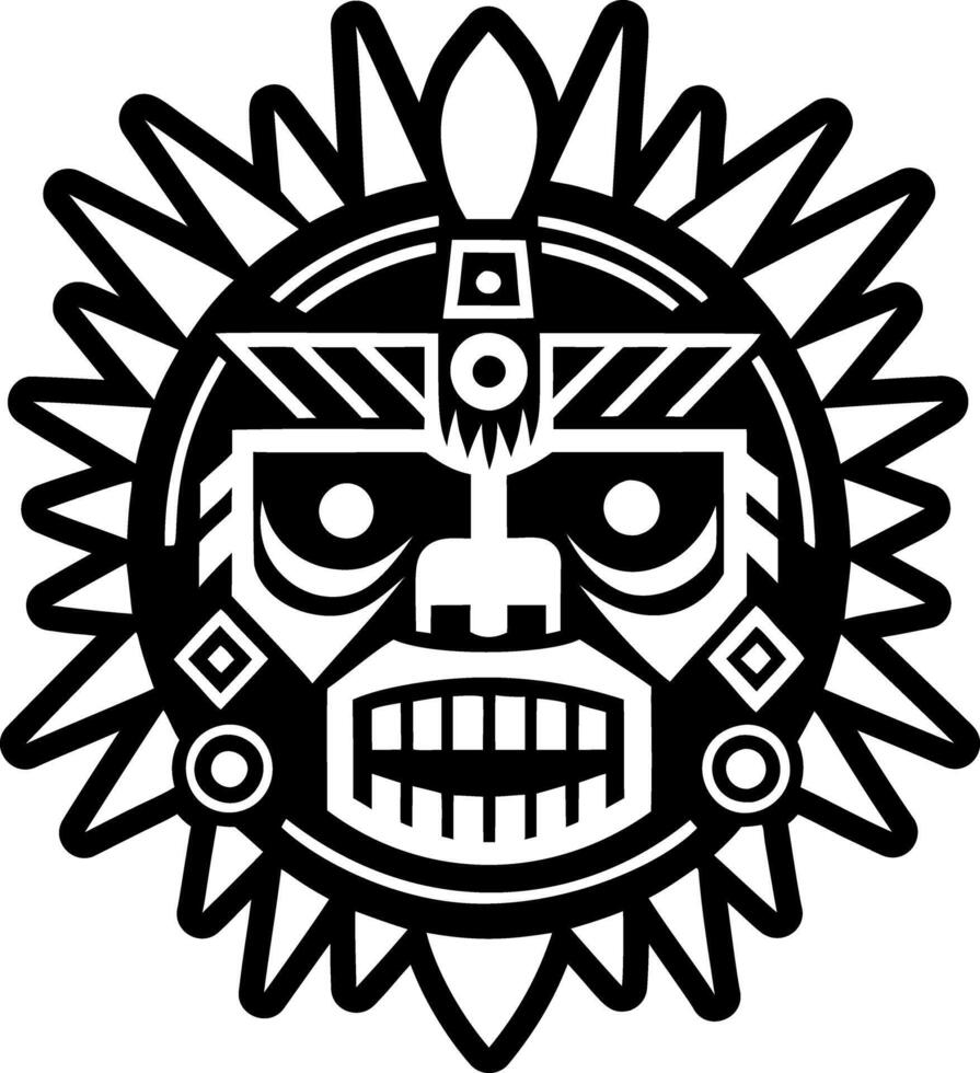 A filled style icon of native god tattoo vector