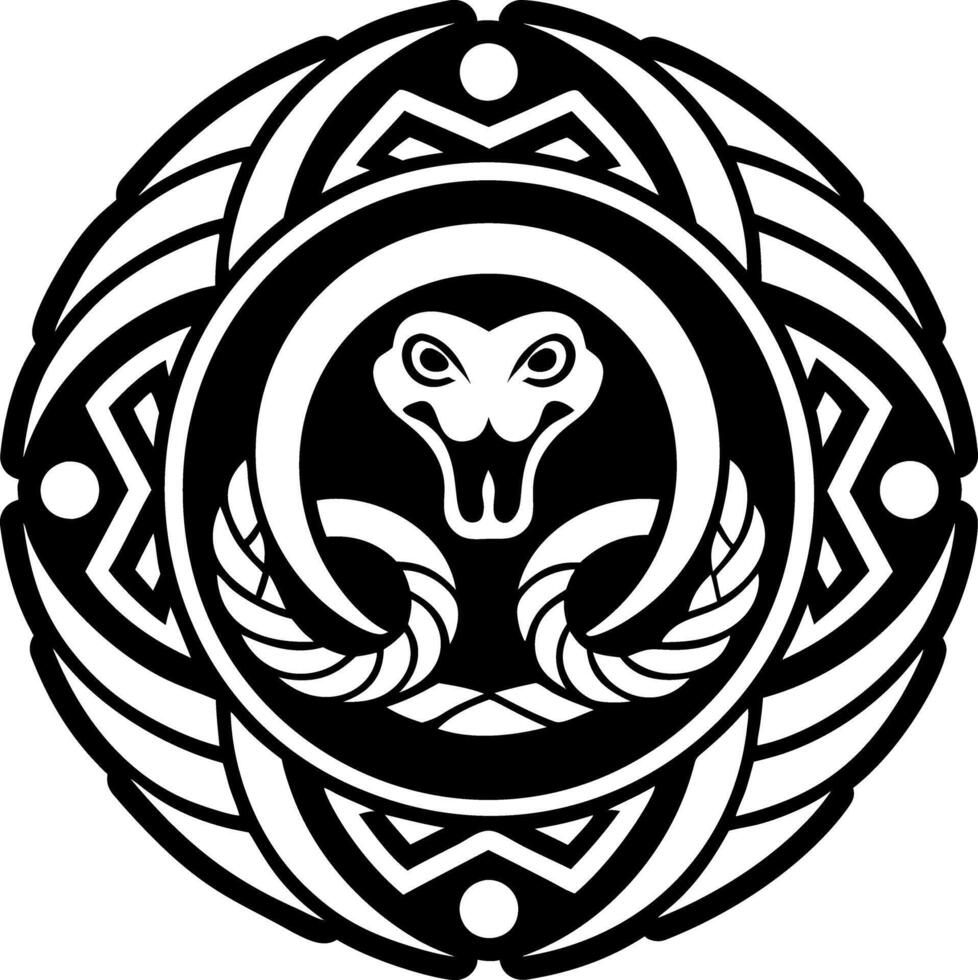 The snake in the circle logo vector