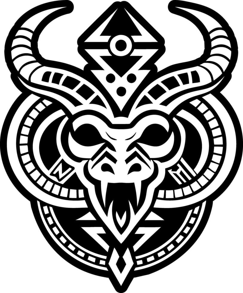 A filled style icon of horned serpent symbol vector