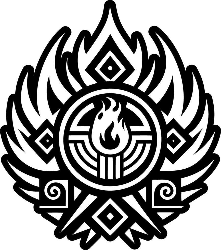 The logo for the aztec tribe vector
