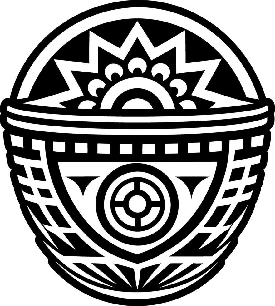 A glyph style icon of hopi basket tattoo vector