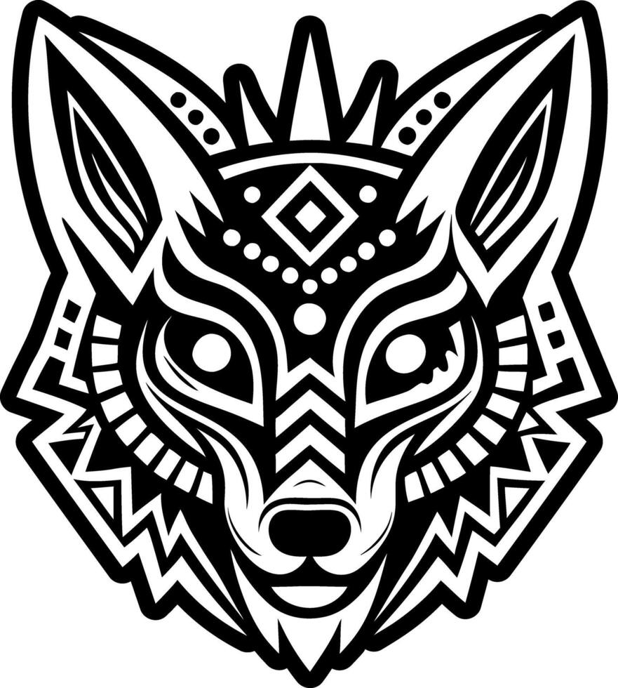 A solid style icon of coyote trickster symbol vector
