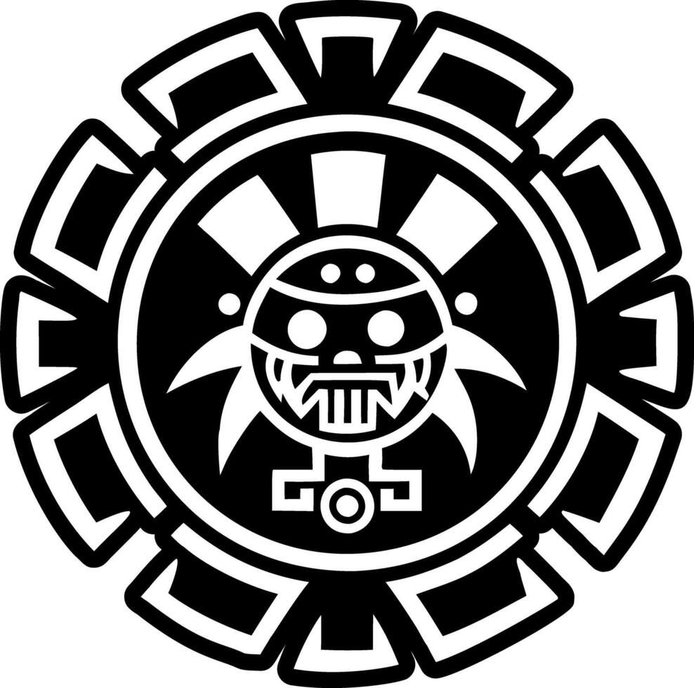A solid style icon of native symbol tattoo vector
