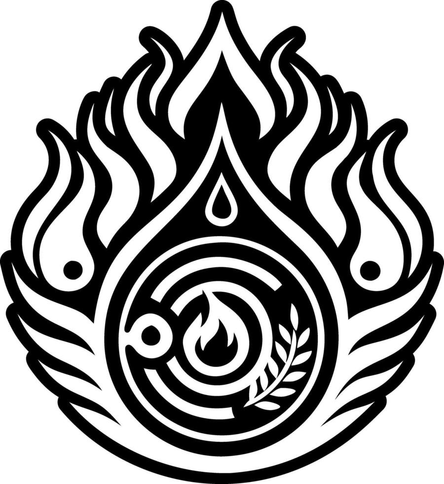 A glyph style icon of fire symbol tattoo vector