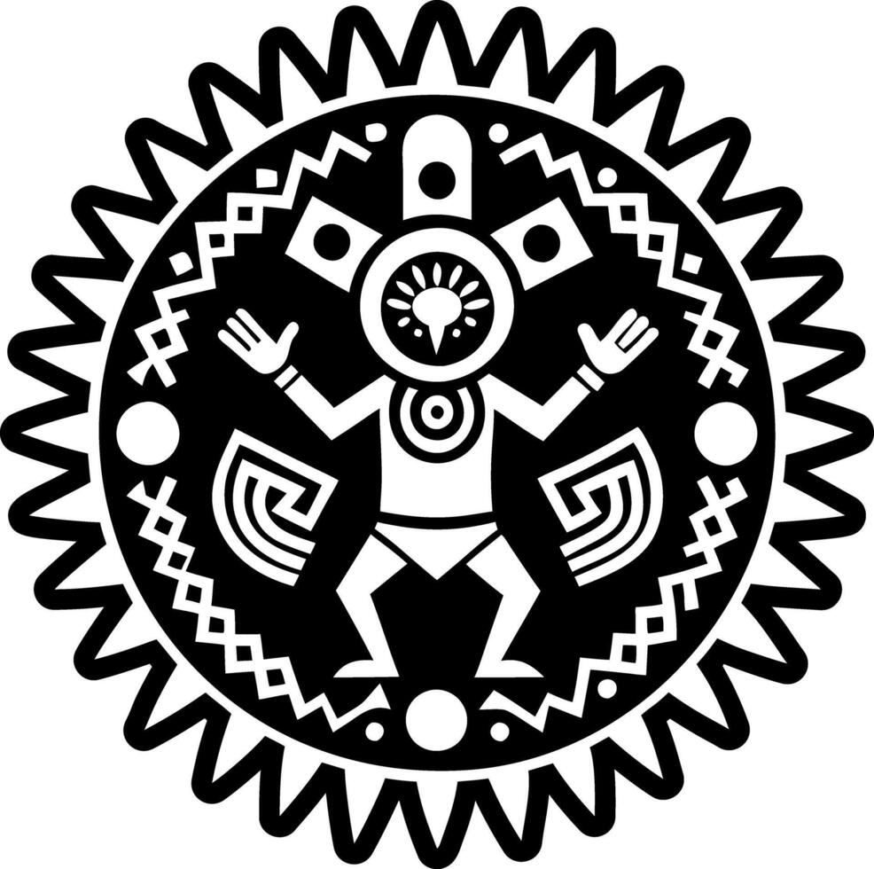 A solid style icon of ritual dance symbol vector