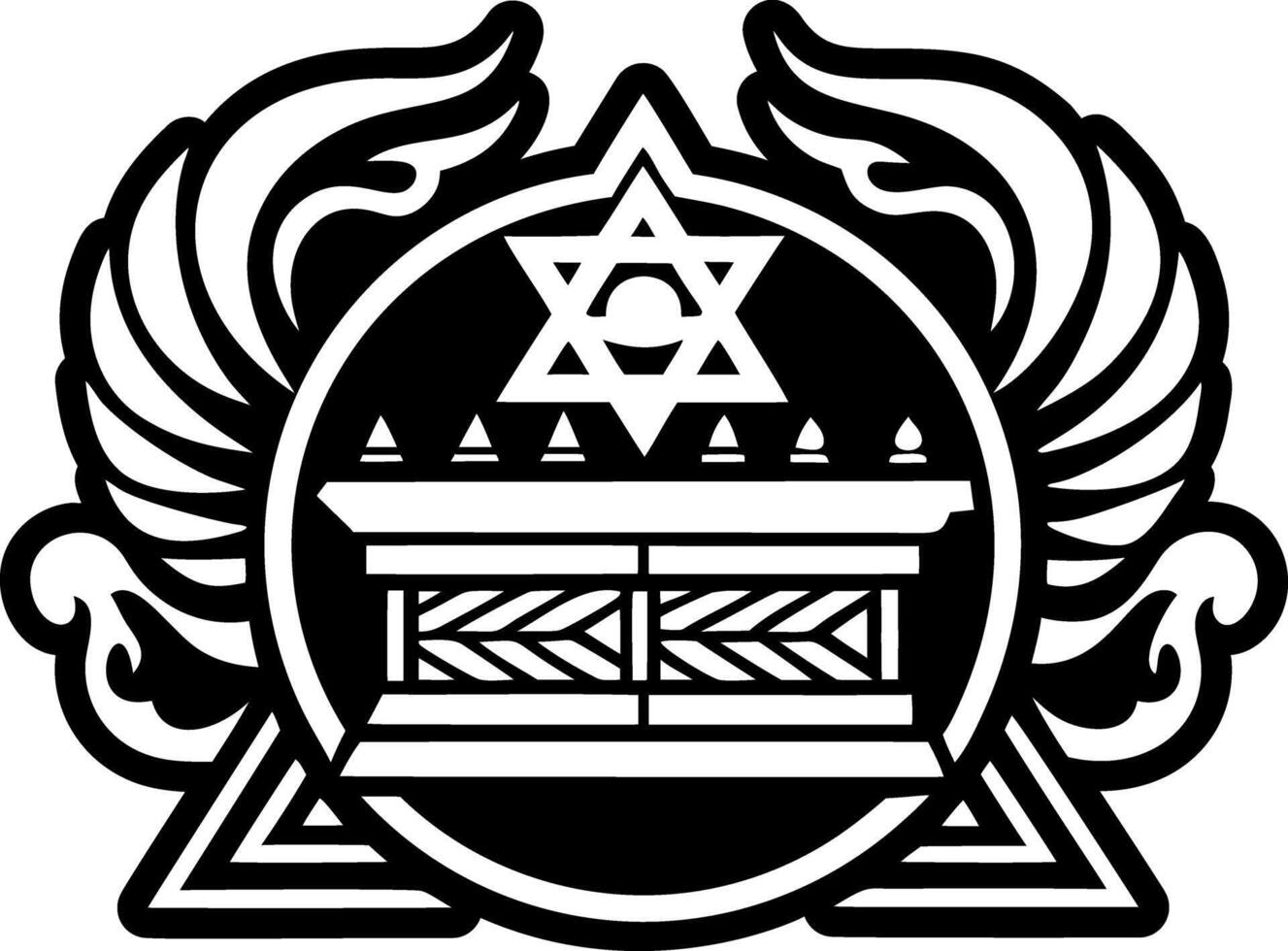 A solid style icon of ark covenant tattoo vector