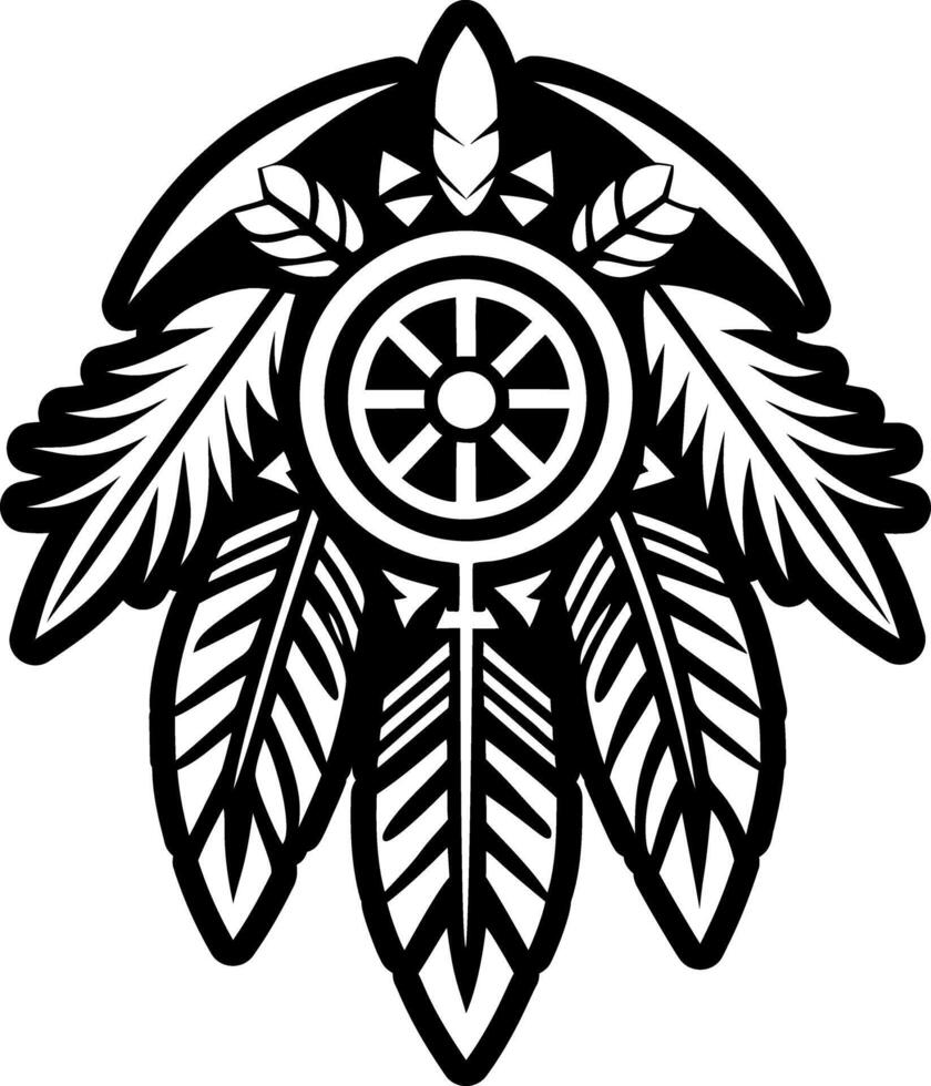 A glyph style icon of eagle feathers symbol vector