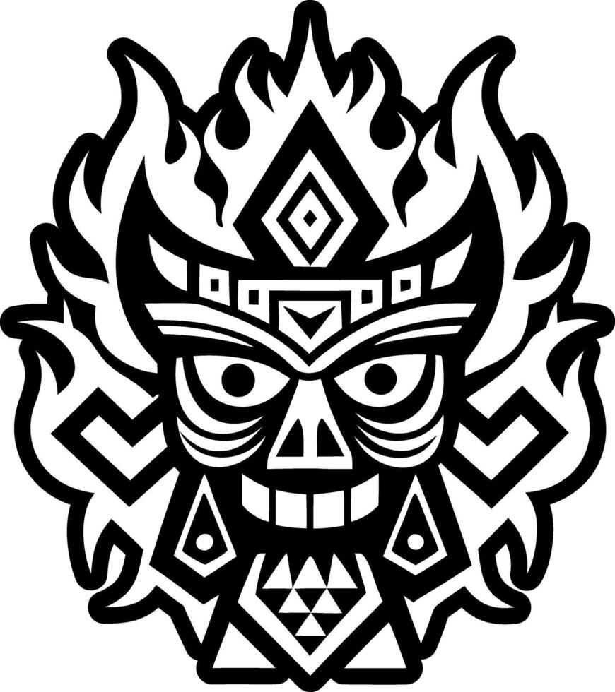 A solid style icon of fire spirit symbol vector