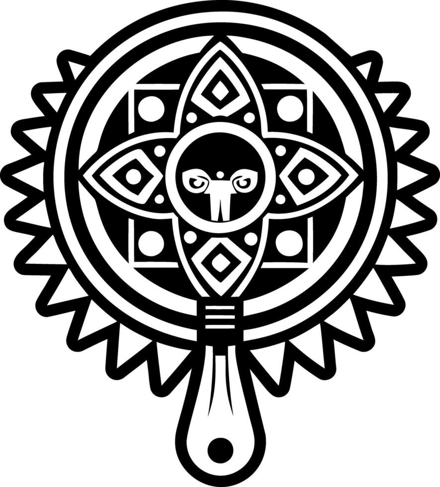 A solid style icon of sacred rattle symbol vector