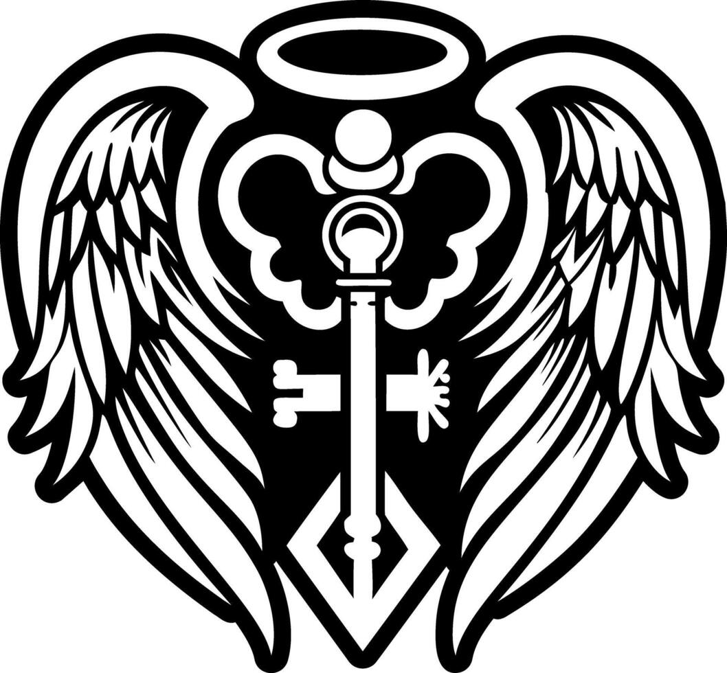 A glyph style icon of angel halo tattoo vector