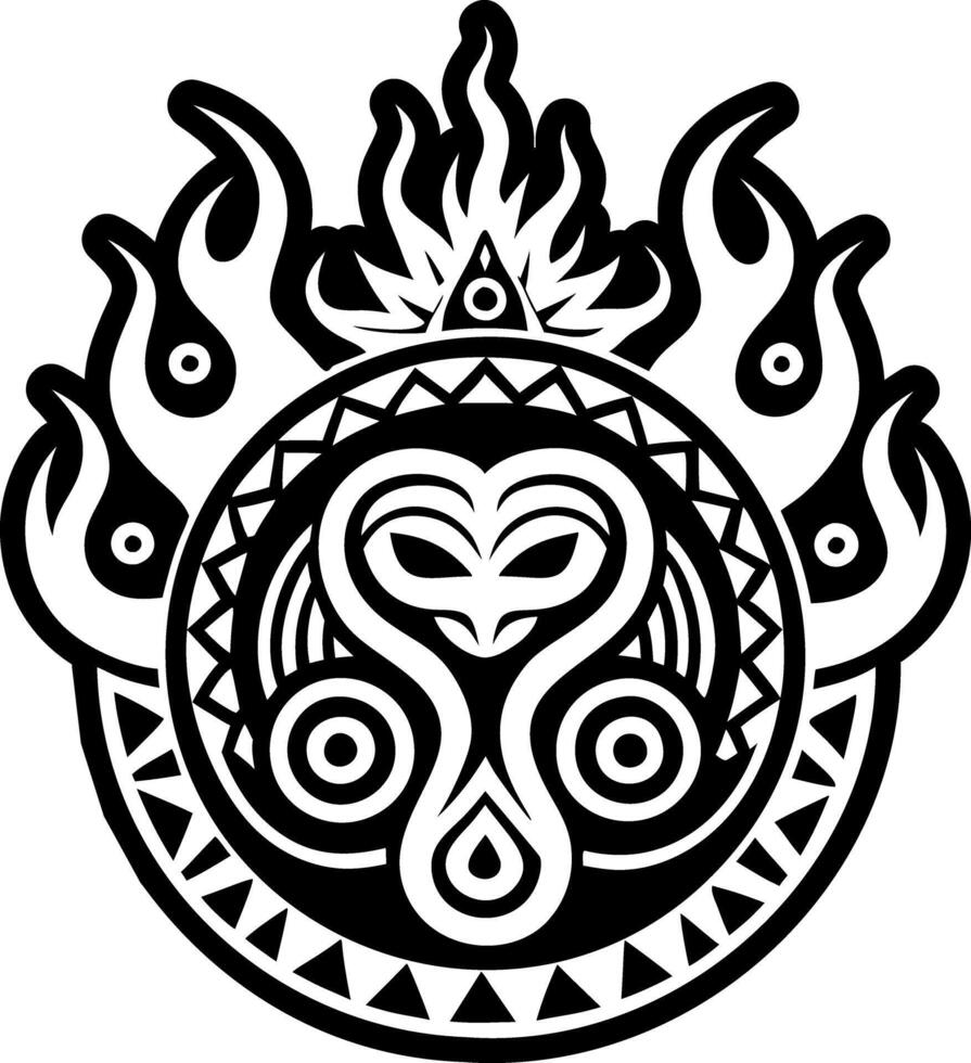 A filled style icon of fire serpent tattoo vector