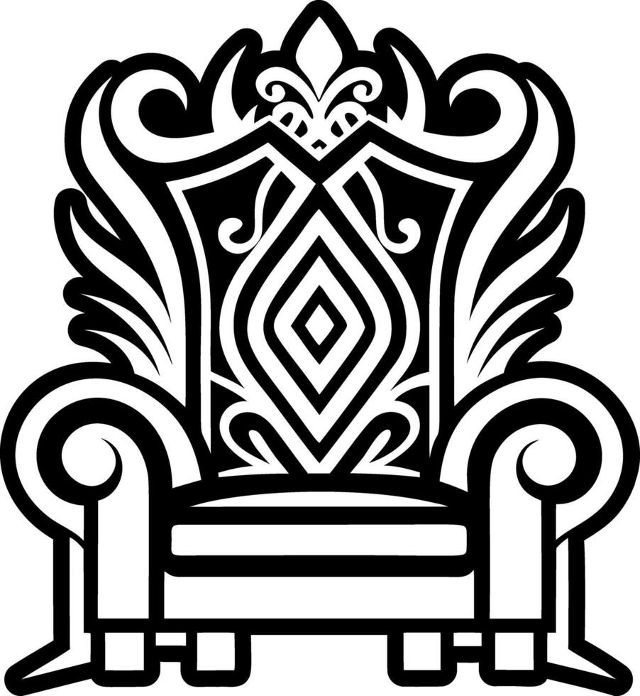 A glyph style icon of throne symbol vector