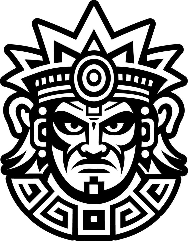 A solid style icon of inca king tattoo vector