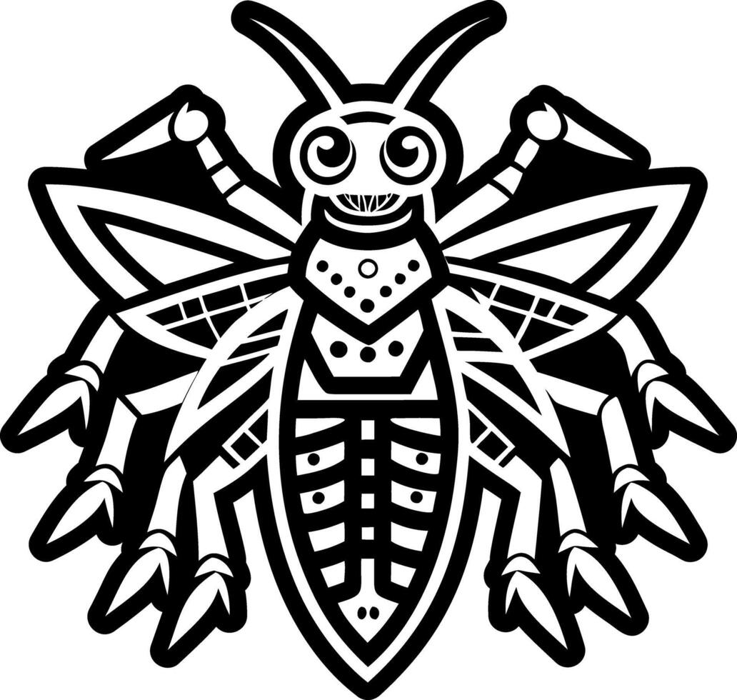 A solid style icon of hopi grasshopper symbol vector
