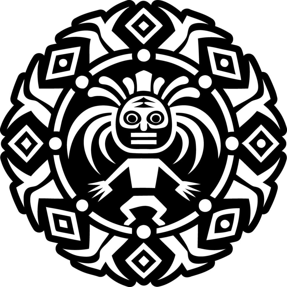 A glyph style icon of cave wall tattoo vector