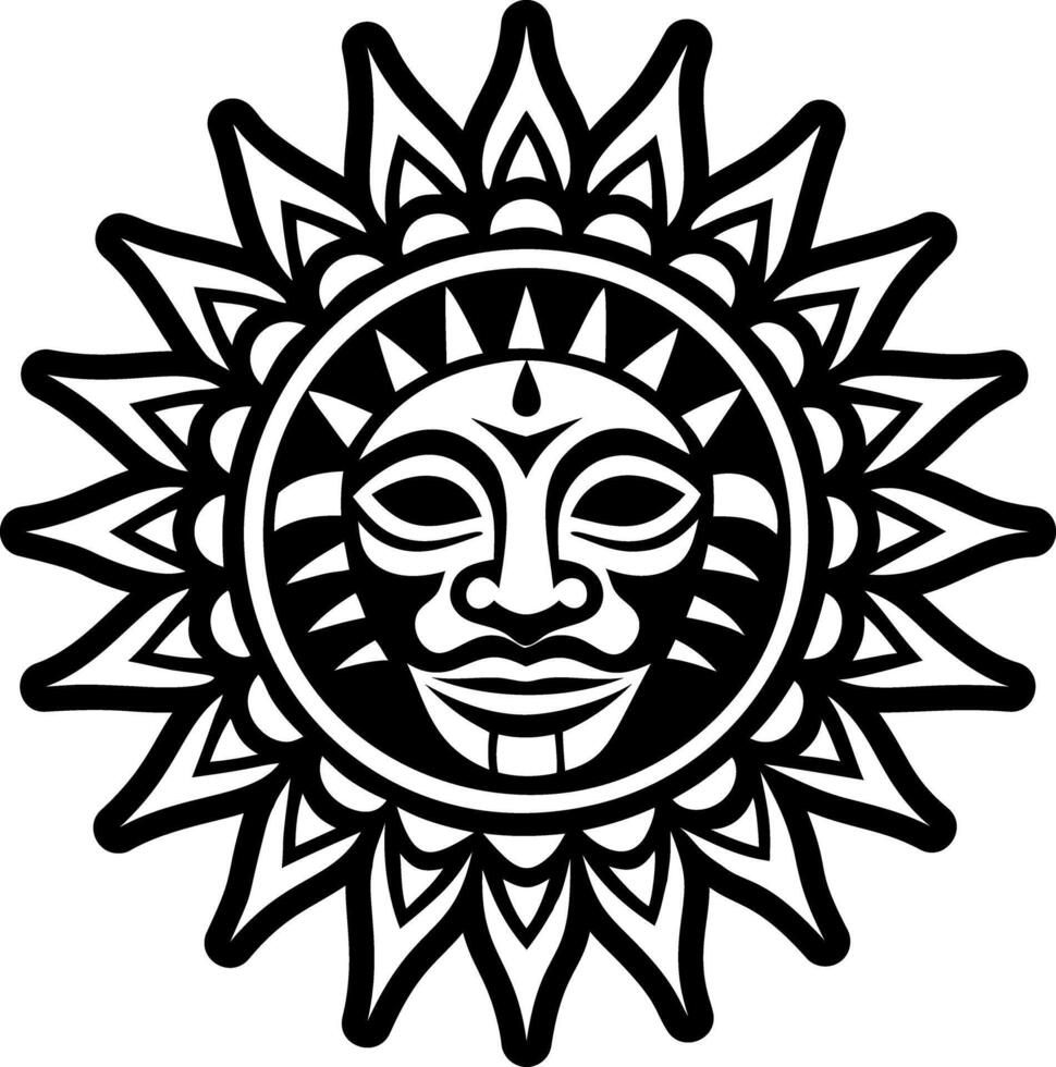 A solid style icon of sun god symbol vector