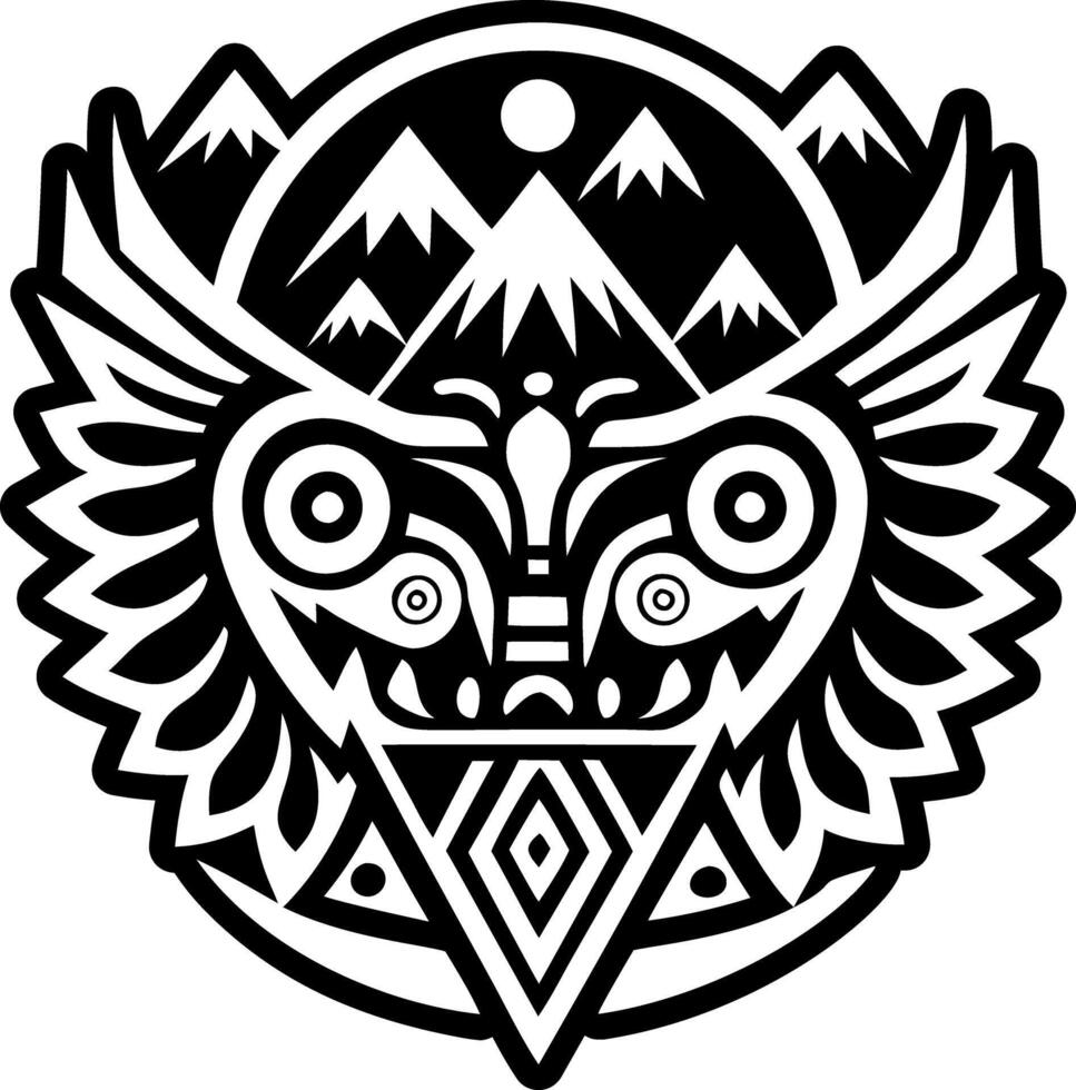 A glyph style icon of peruvian bird tattoo vector
