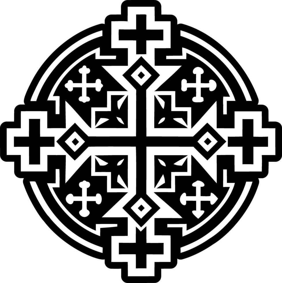 A solid style icon of cross tattoo symbol vector