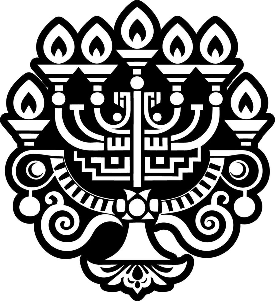 A filled style icon of sacred candles tattoo vector