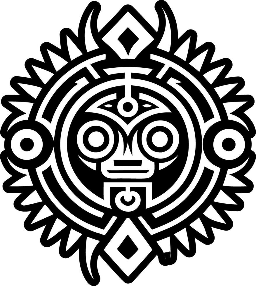 A filled style icon of inti peru tattoo vector