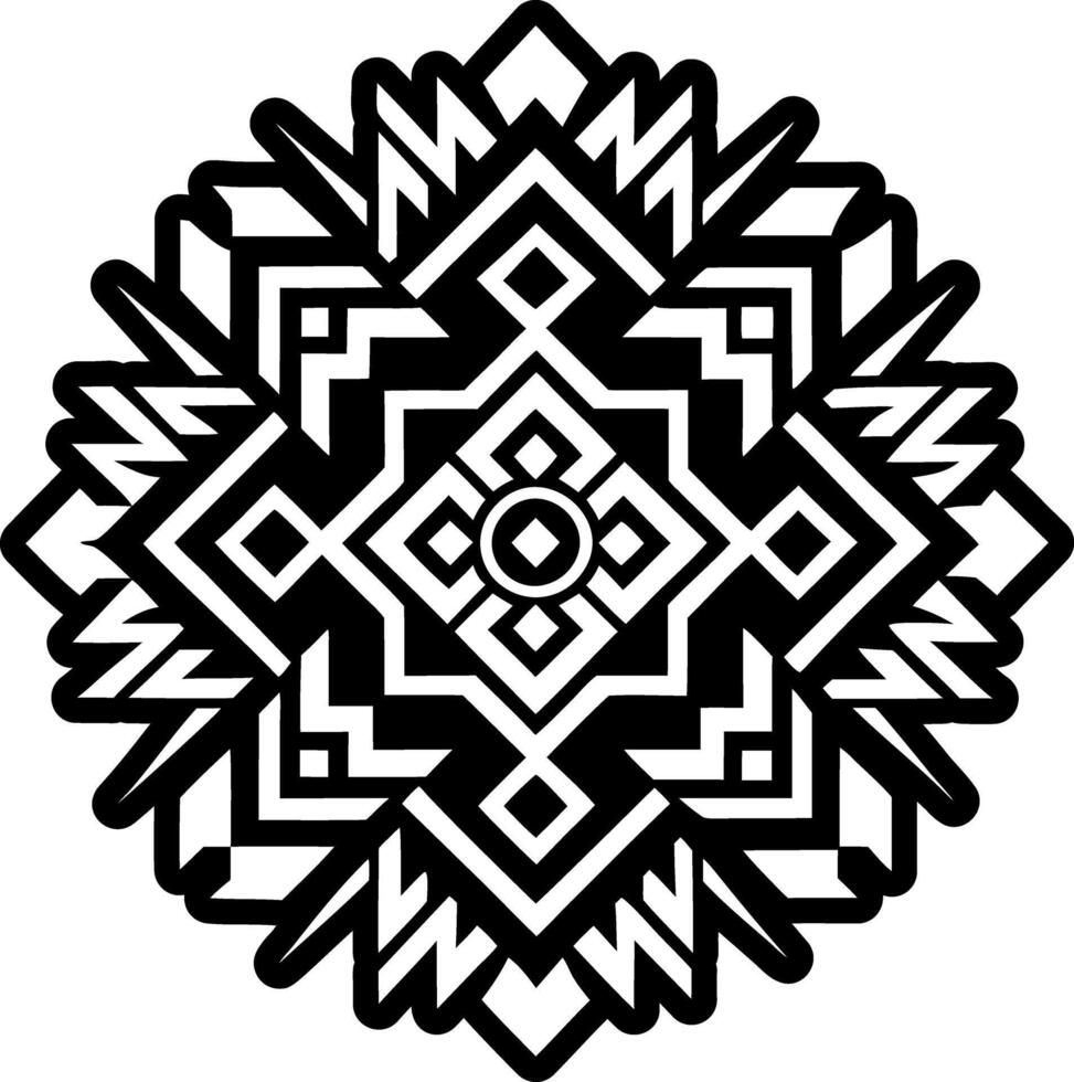 A solid style icon of tribal textile tattoo vector