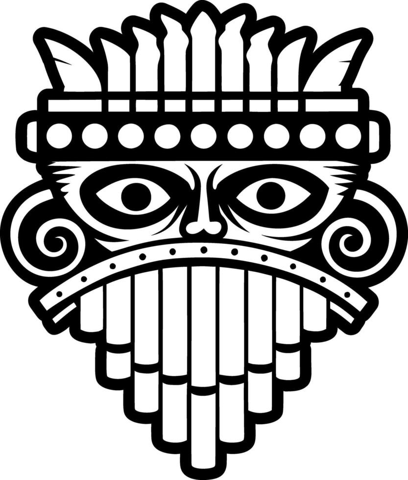 A glyph style icon of pen flute symbol vector
