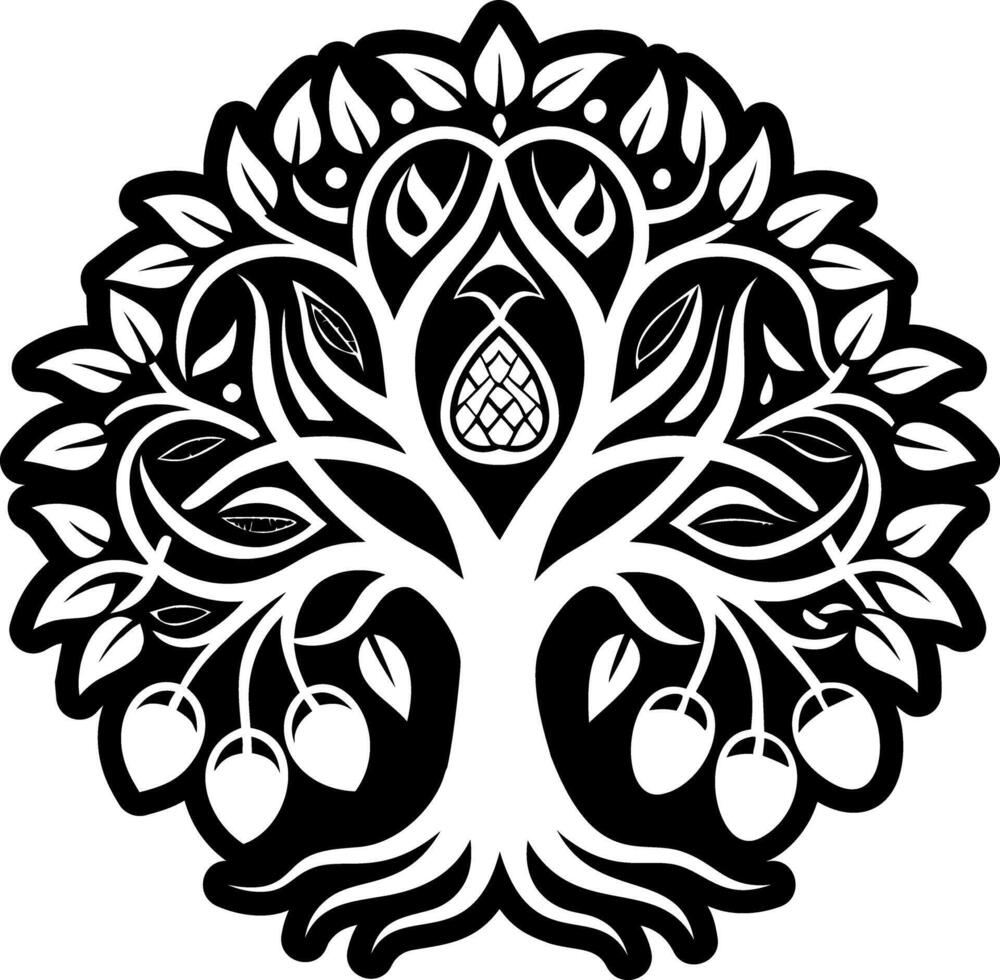 A solid style icon of fig tree symbol vector