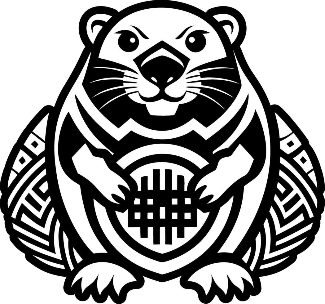A solid style icon of beaver symbol vector